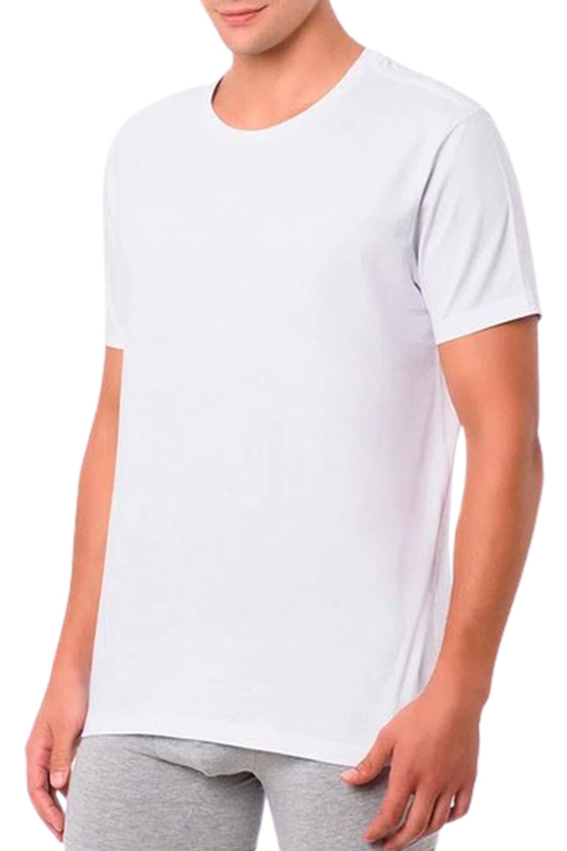 Kit 2 Camisetas Calvin Klein Lisa Gola Redonda Underwear Masculina Branco