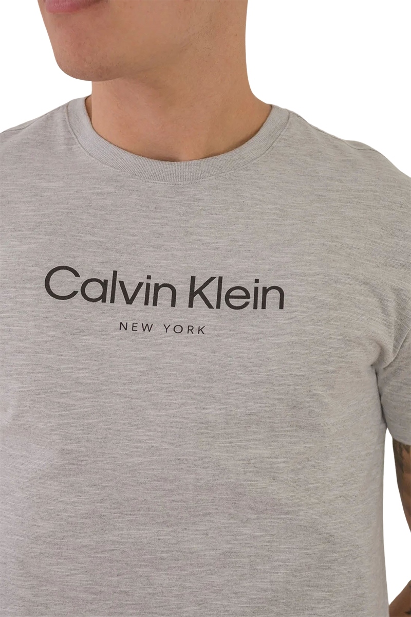 Camiseta Calvin Klein New York Masculina Cinza Mescla