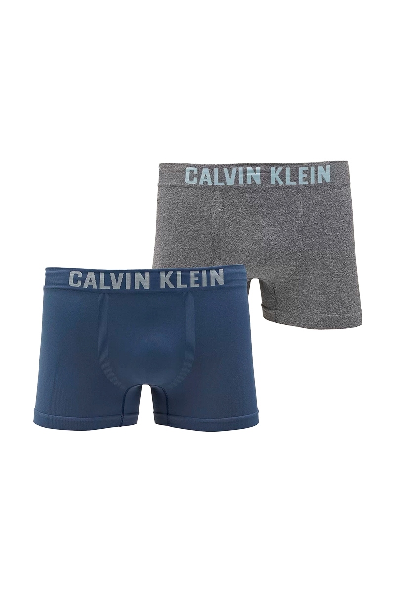Kit 2 Cuecas Calvin Klein Underwear Boxer Trunk Sem Costura Masculina Cinza  com Azul