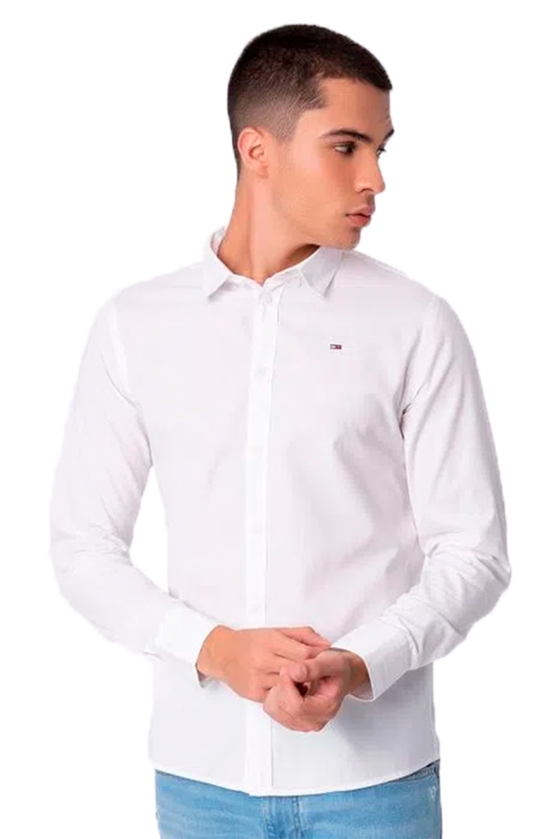 Camisa Tommy Jeans Slim Original Masculina Branco