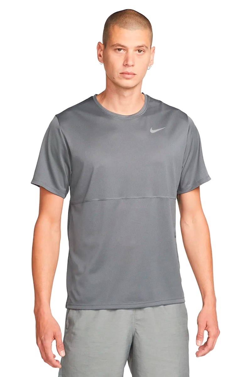 Camiseta Nike Dri-Fit Breathe Run Masculina Cinza Escuro