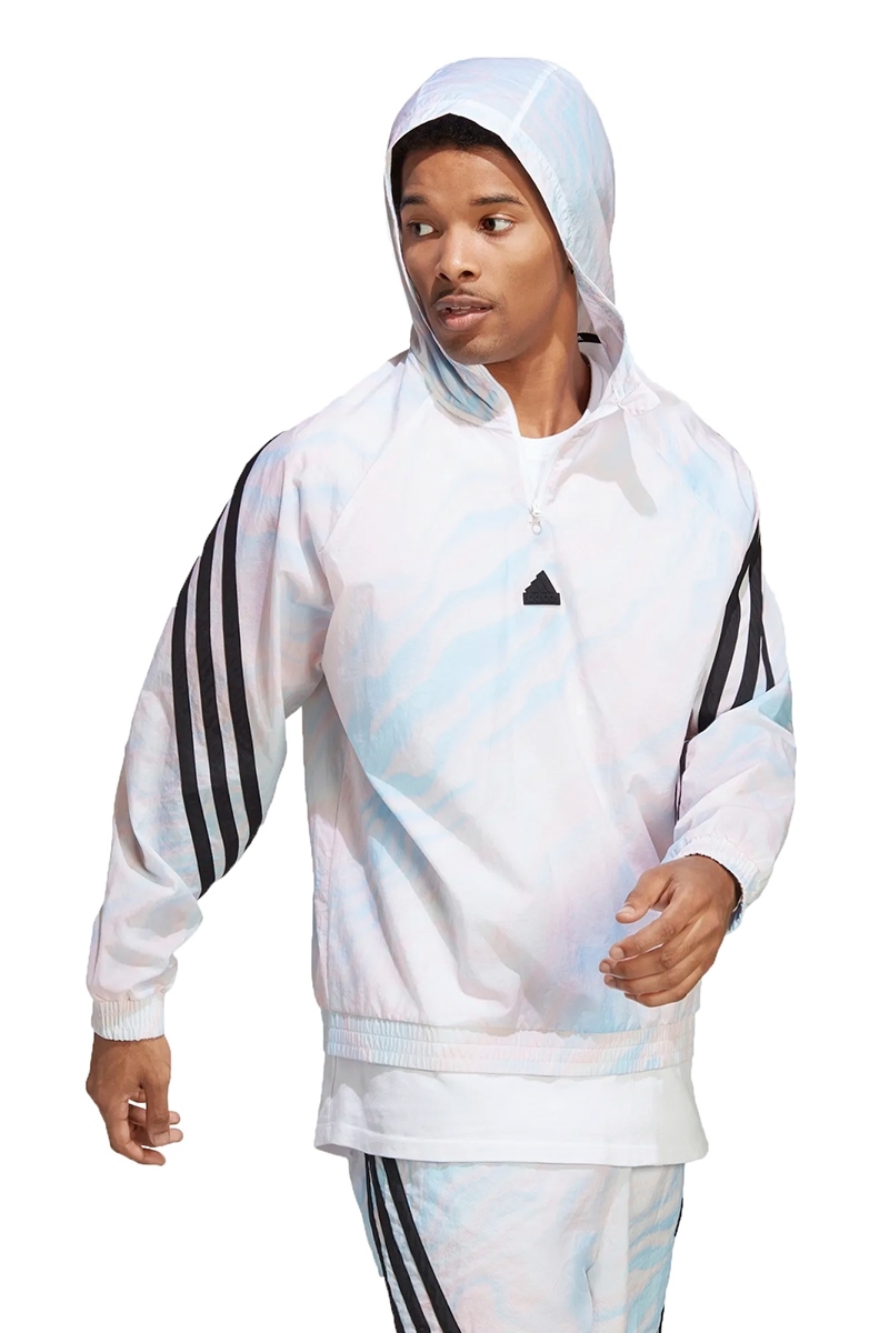 Moletom Adidas Future Icons c Capuz Masculina Branco com Listra Preta
