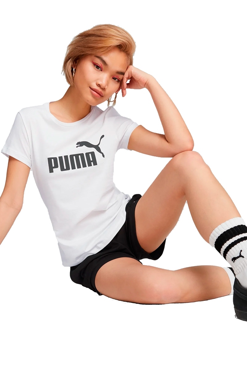 Camiseta Puma Feminina Essentials Logo Rose Bridal - Paqueta Esportes
