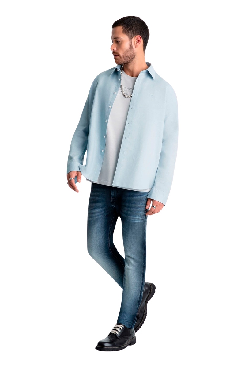 Camisa jeans masculina ellus cheap