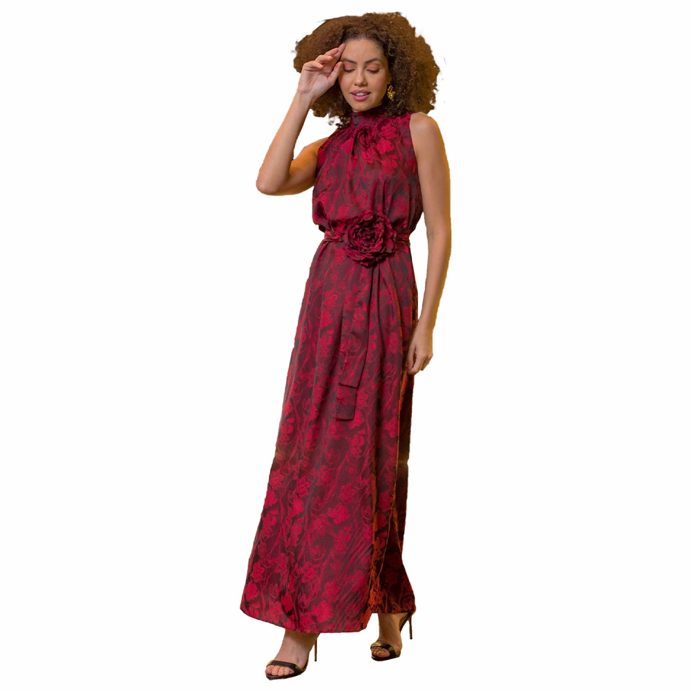Vestido longo bordo top