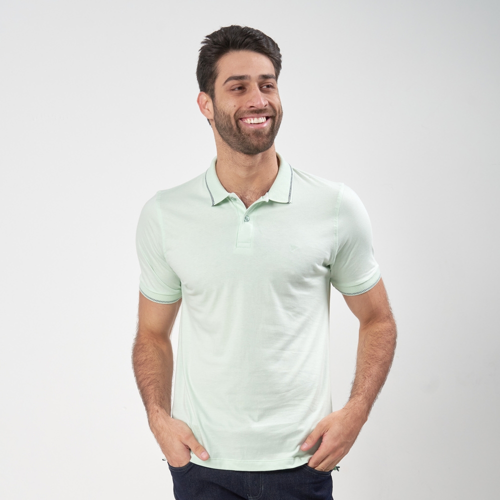 POLO MALHA VERDE CLARO PADRAO