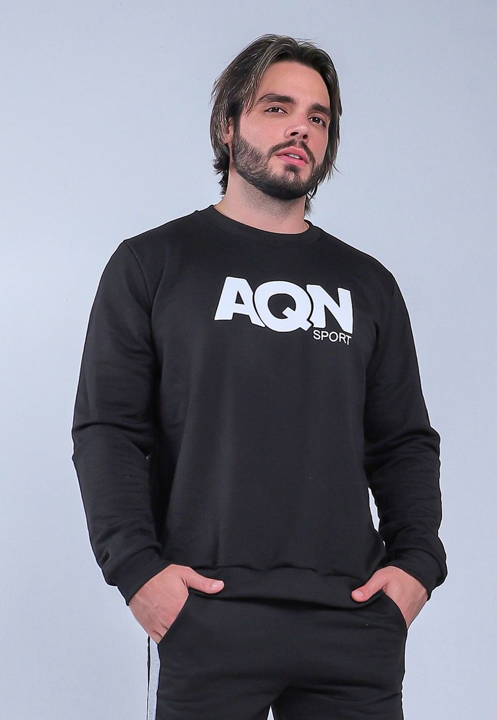 Black Sweatshirt Jacket AQN SPORT - Men