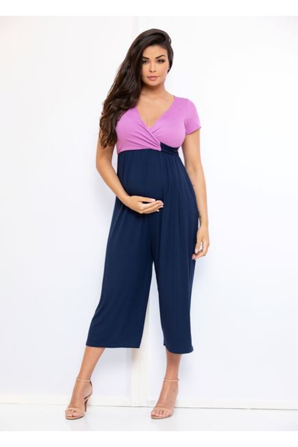 Calça pantacourt gestante store
