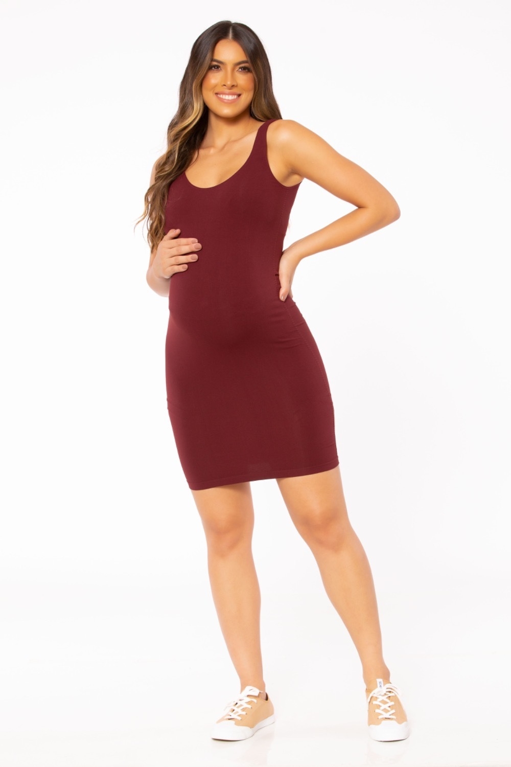 Vestido gestante cheap marsala