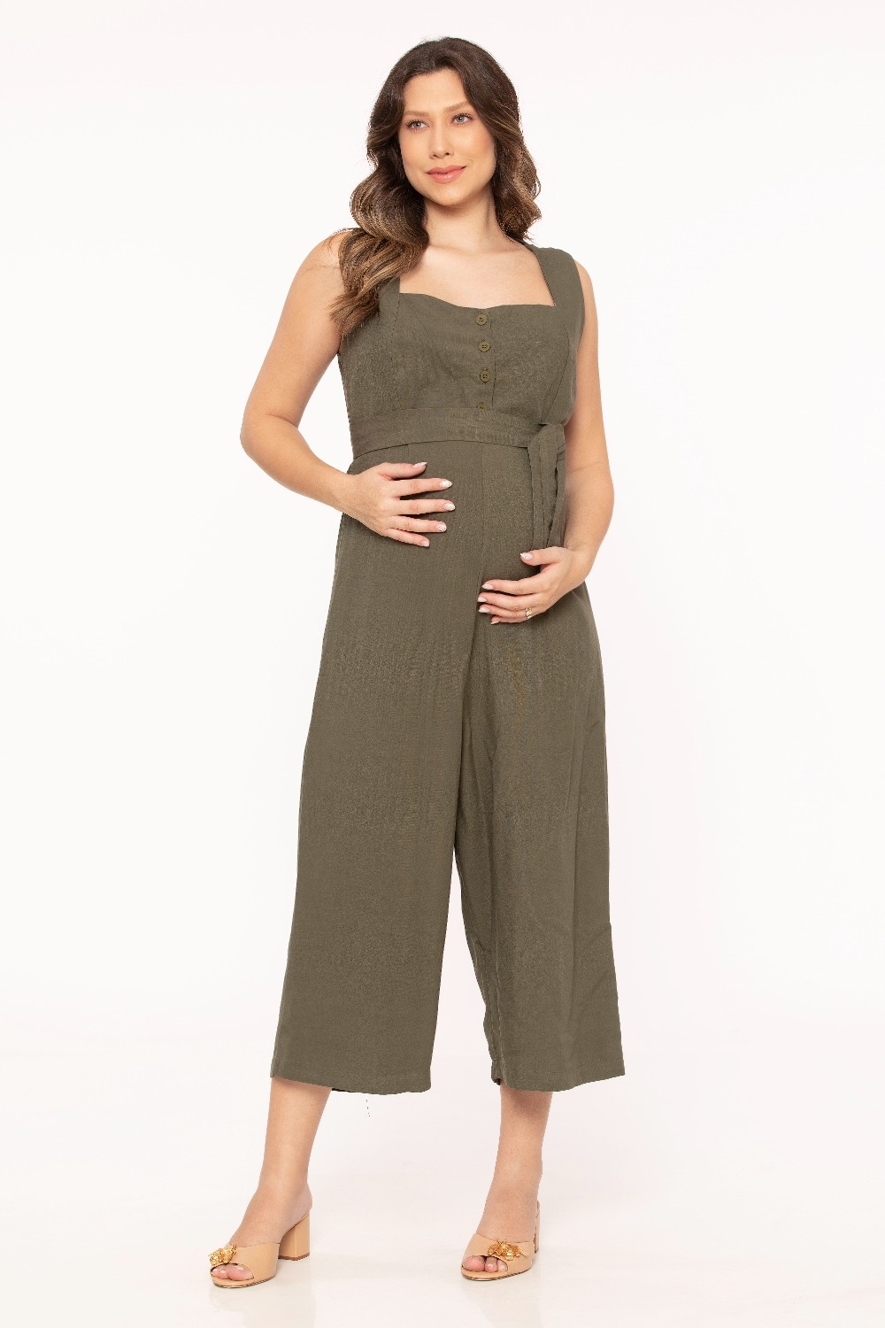 Calça pantacourt top para gestante