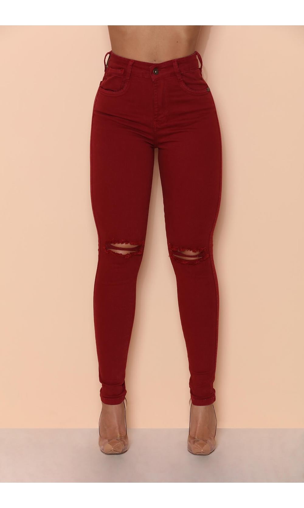 Calça shop skinny vinho