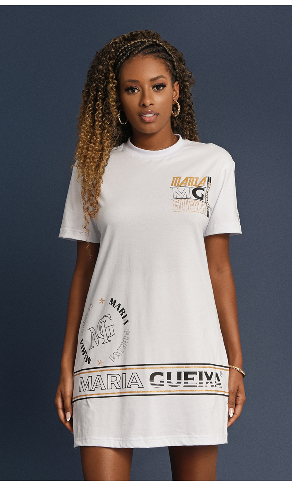 Vestido t shirt branco hot sale