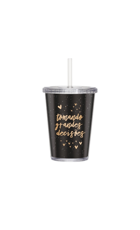 Copo Boccati Duplo 670ml com tampa e canudo (Decisões)