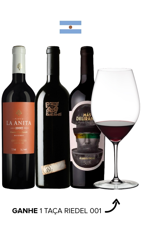 Combo TOP Argentina (3 garrafas) + Taça Riedel