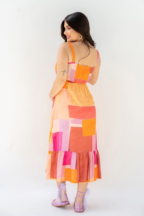 Vestido store gestante estampado