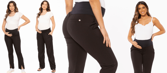 Calça social shop preta para gestante