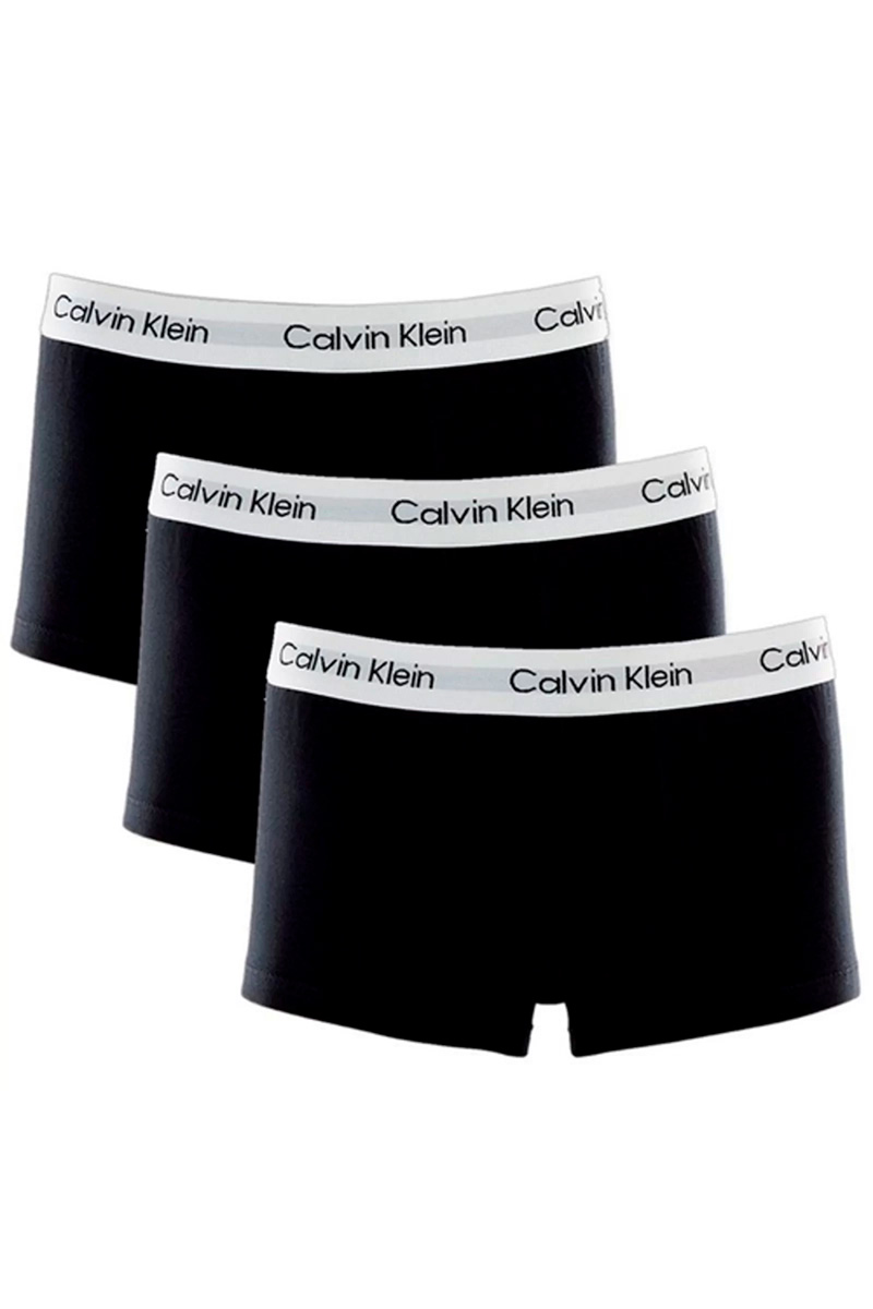Kit 3 Cuecas Calvin Klein Jeans Underwear Low Rise Trunk Masculina Preto C/  Elástico Branco